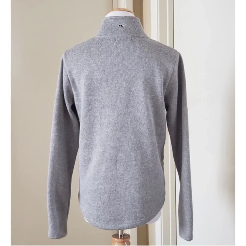 Vineyard Vines Women’s Mixed Media Quilted Pullover Navy Blue Grey Size Small